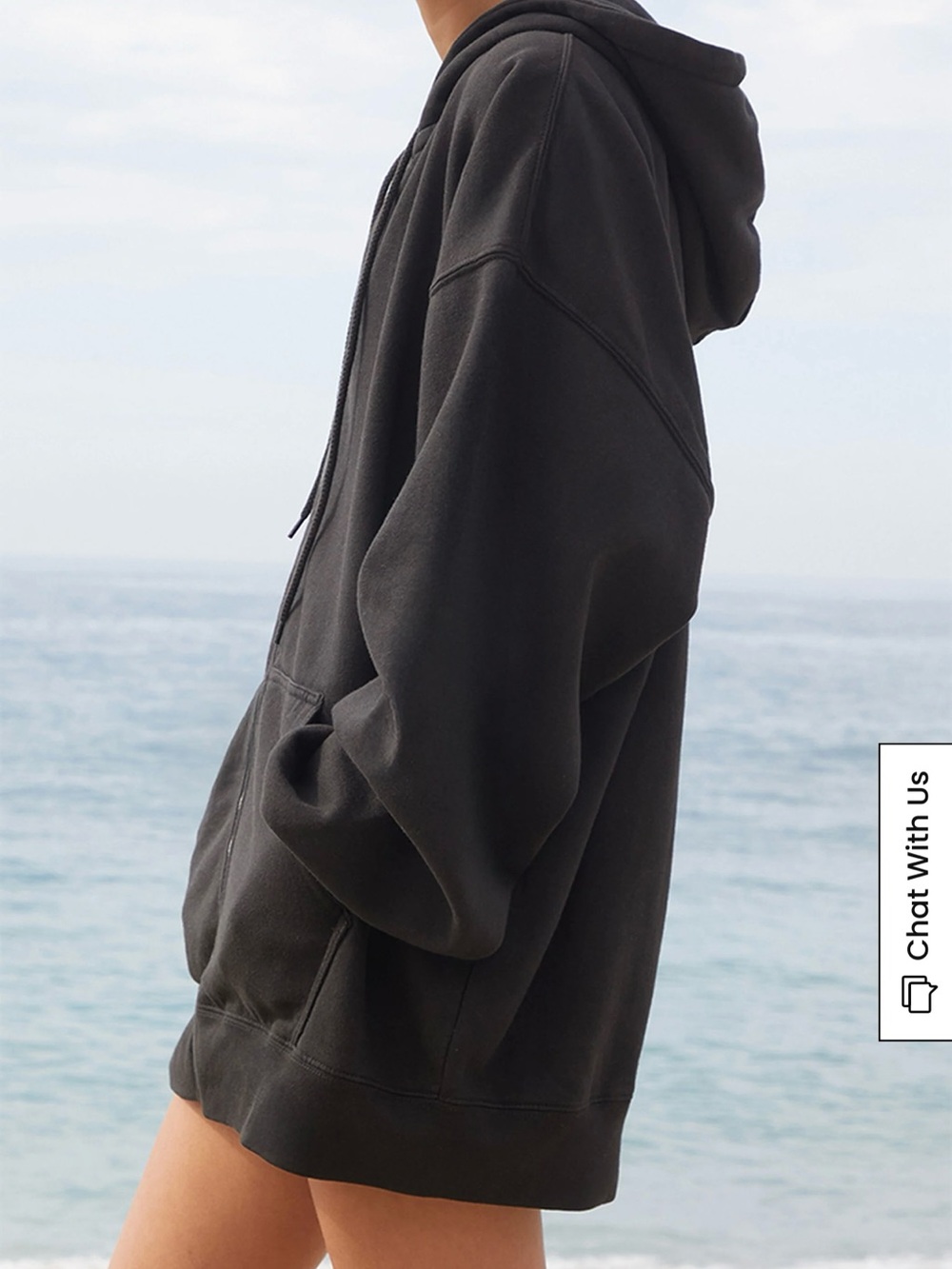 Brandy Melville John Galt Christy Full Zip Oversized Hoodie Loungewear Athletic - Picture 3 of 10